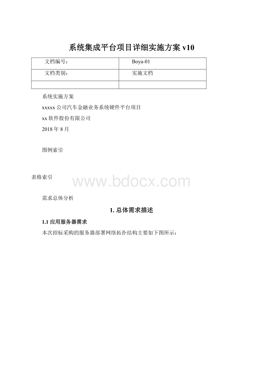 系统集成平台项目详细实施方案v10文档格式.docx