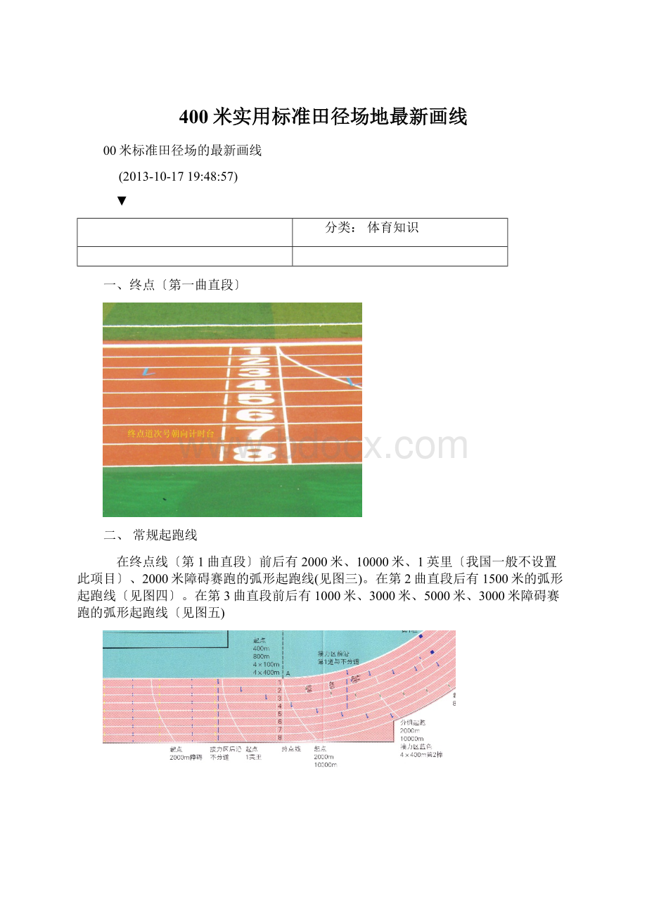 400米实用标准田径场地最新画线Word下载.docx