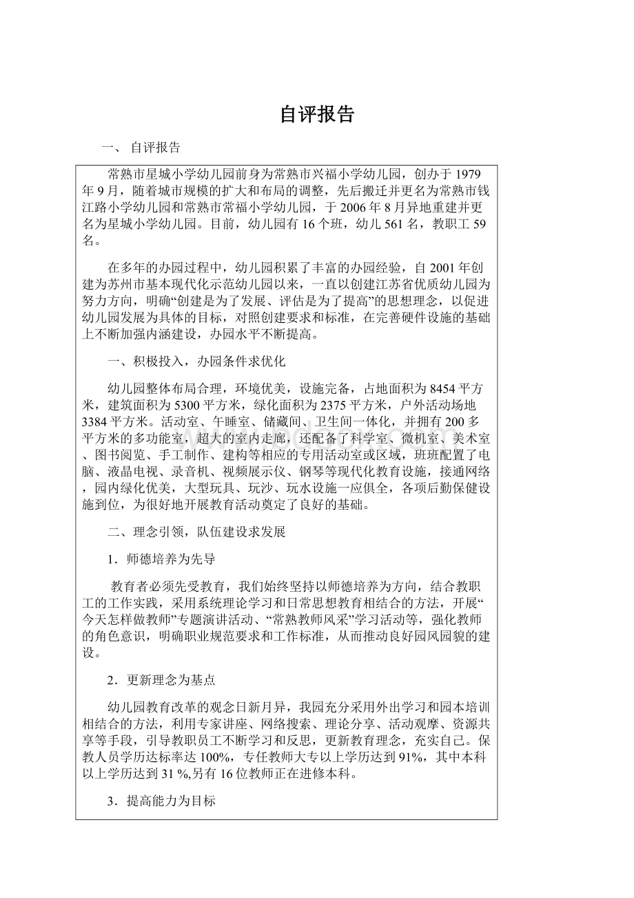 自评报告文档格式.docx