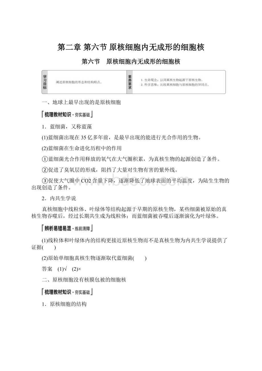 第二章 第六节 原核细胞内无成形的细胞核.docx_第1页