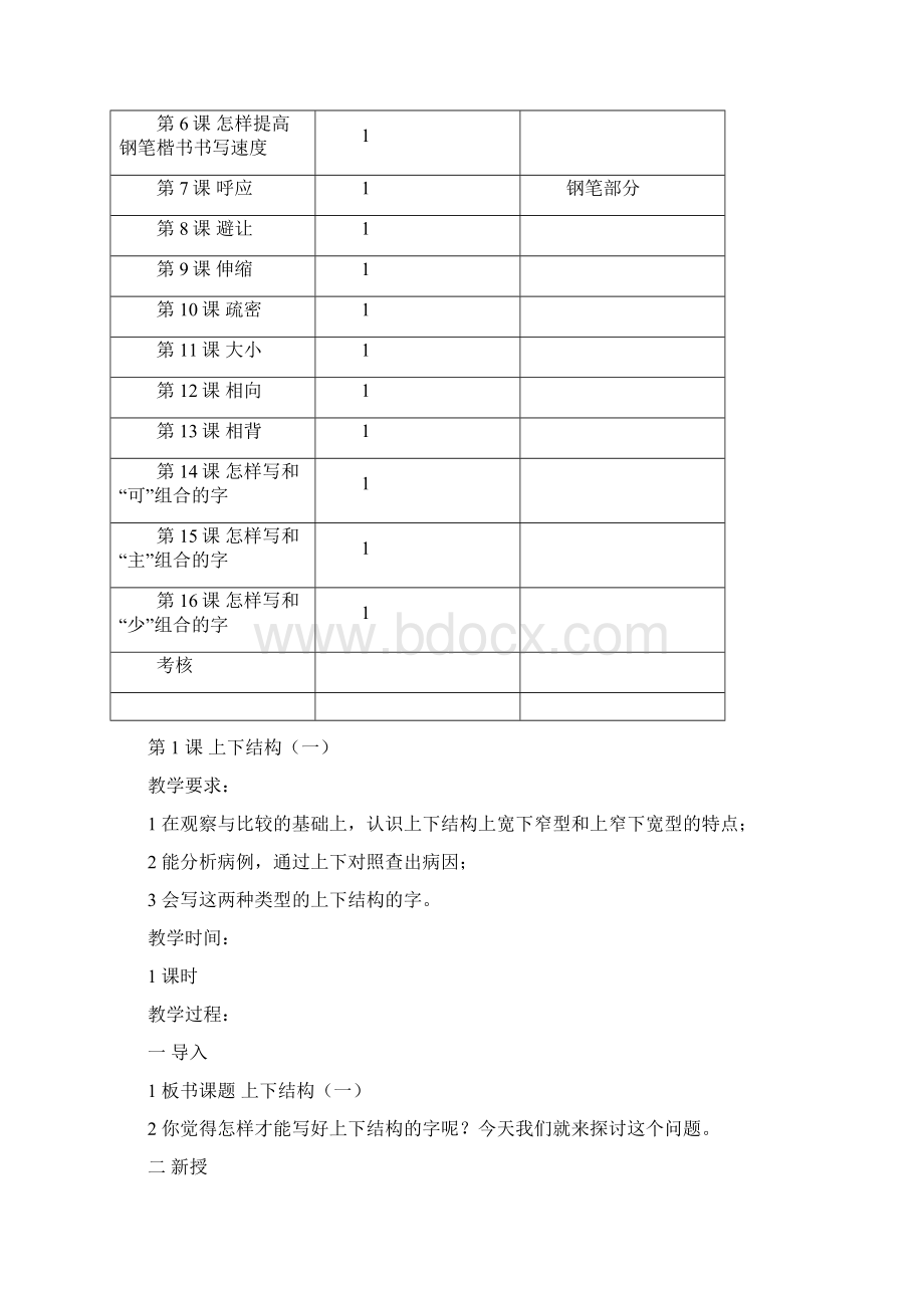 小学六年级上册写字课教案.docx_第2页