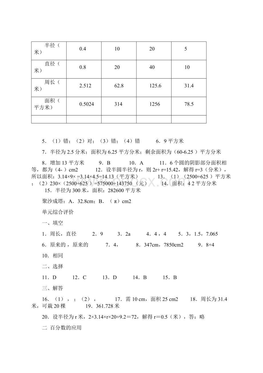 小学数学六年级上下资源与评价参考答案总结doc.docx_第2页