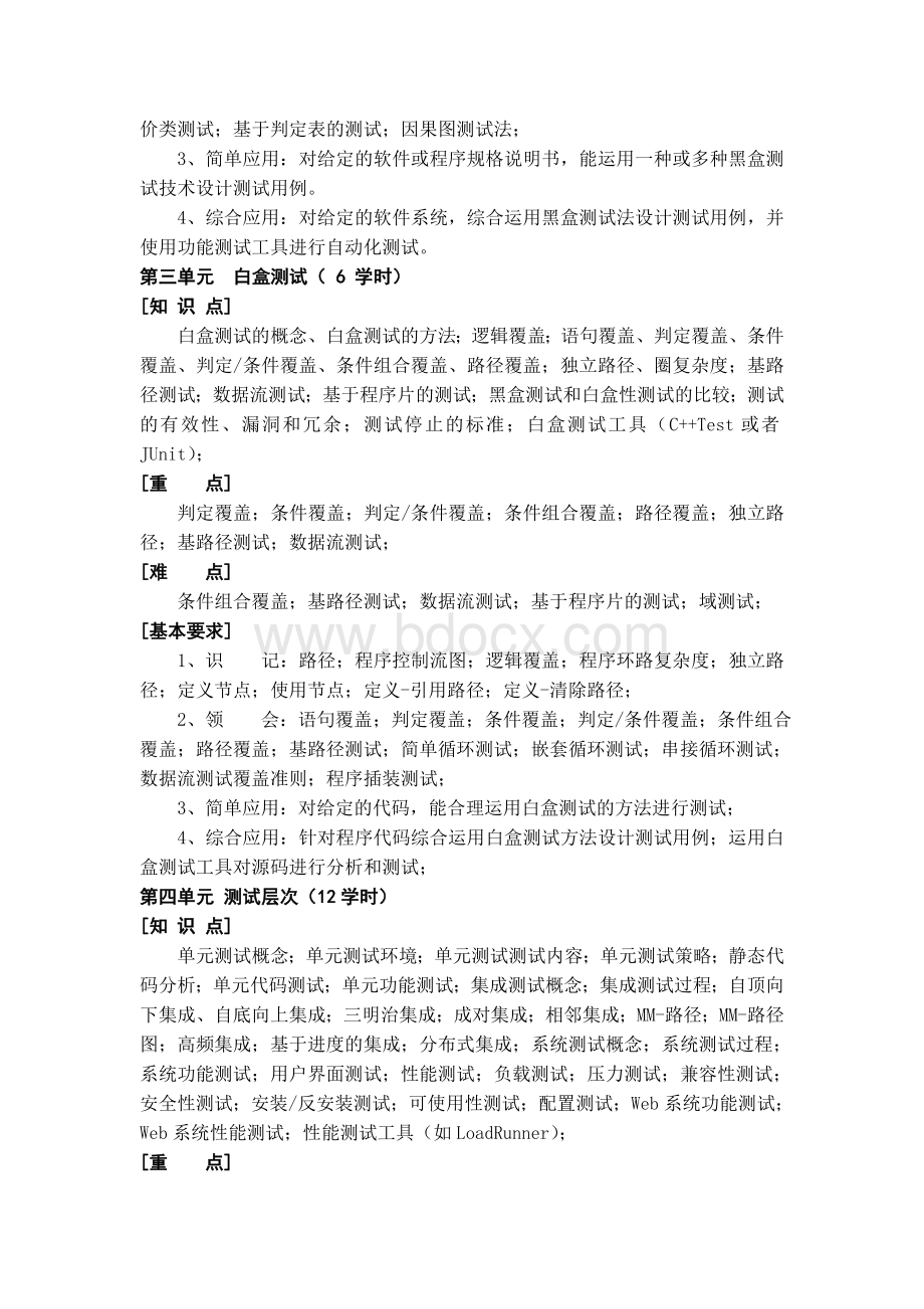 软件测试技术课程(含实验)教学大纲Word格式文档下载.doc_第3页