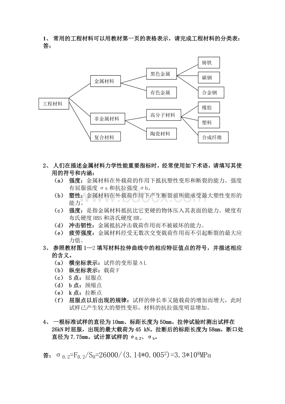 机械制造基础形成性考核第一次作业答案.doc