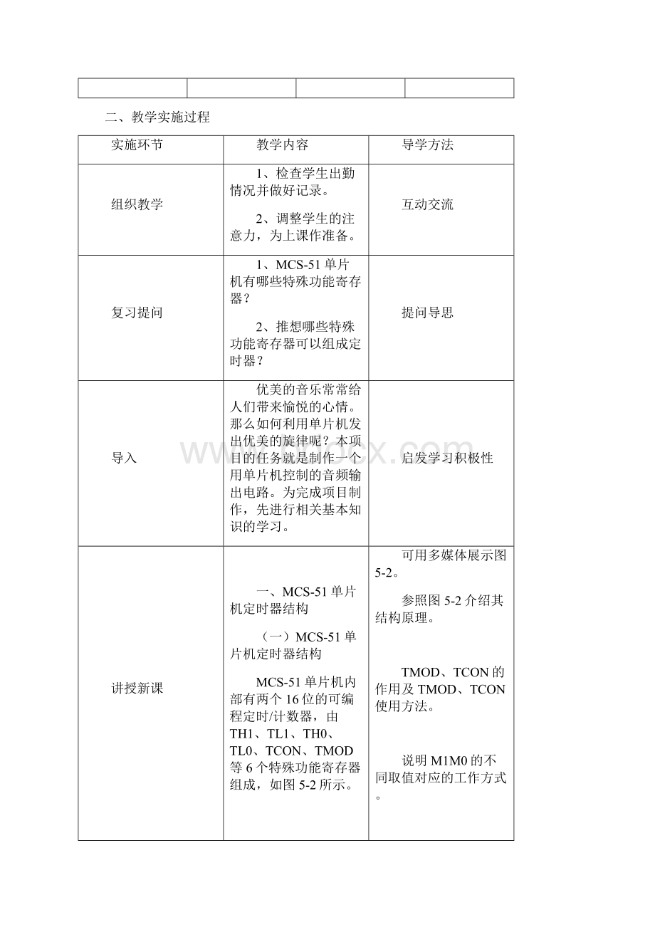 项目5单片机应用技能实训C语言教案汇编.docx_第2页