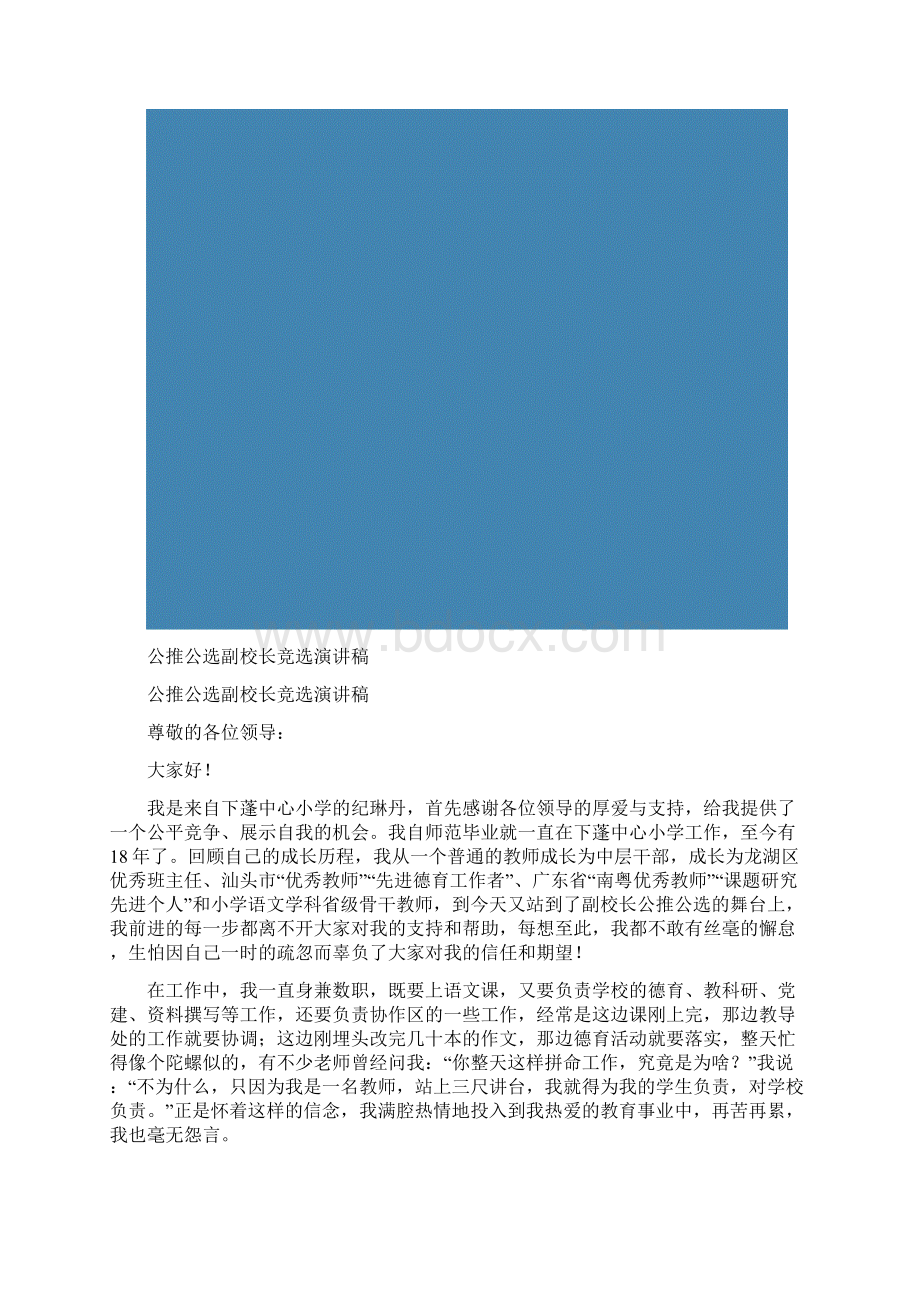 公推公选副校长竞选演讲稿精选多篇文档格式.docx_第2页