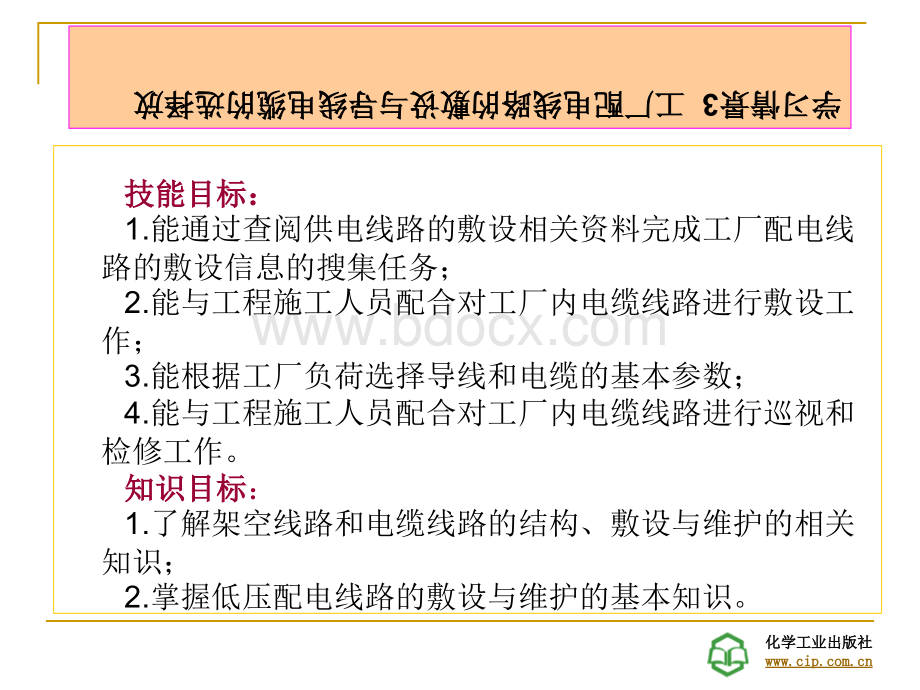 工厂供电技术学习情景工厂配电线路的敷设与导线电缆的选择.ppt_第1页