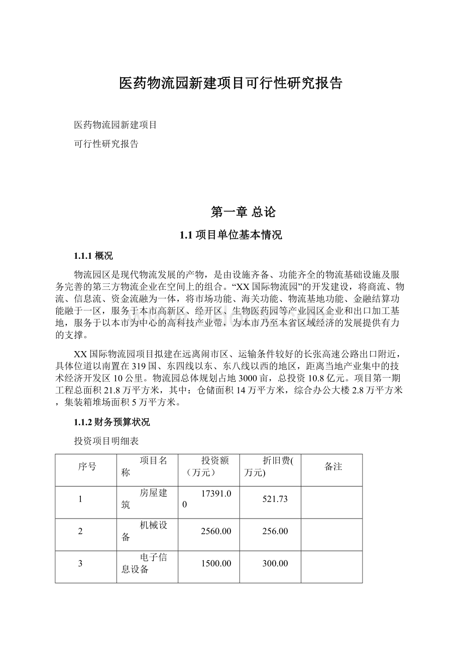 医药物流园新建项目可行性研究报告.docx