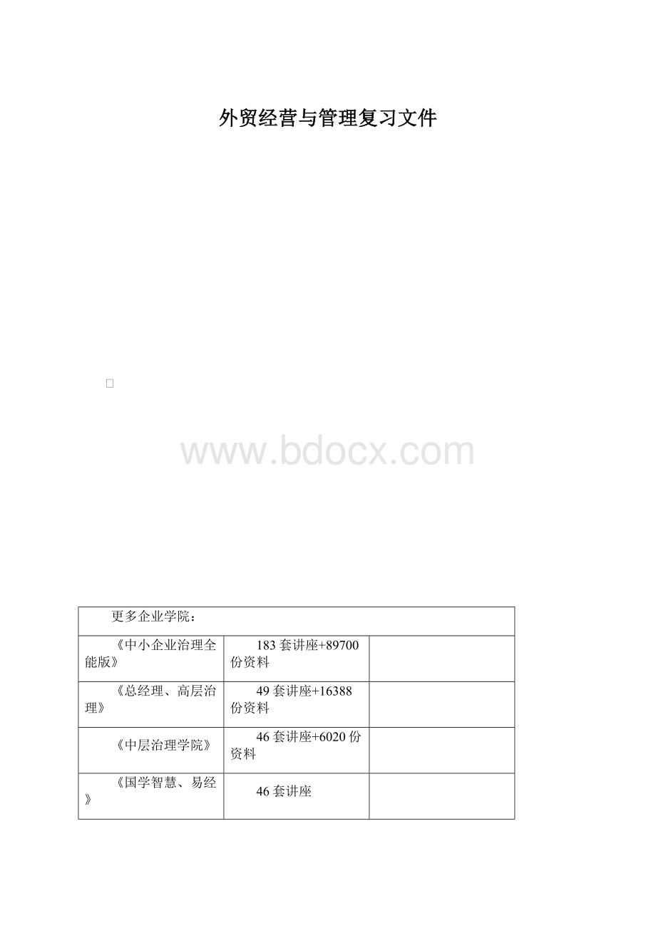 外贸经营与管理复习文件.docx_第1页