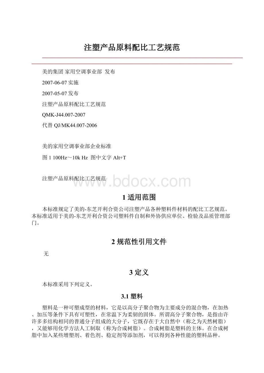 注塑产品原料配比工艺规范Word下载.docx_第1页