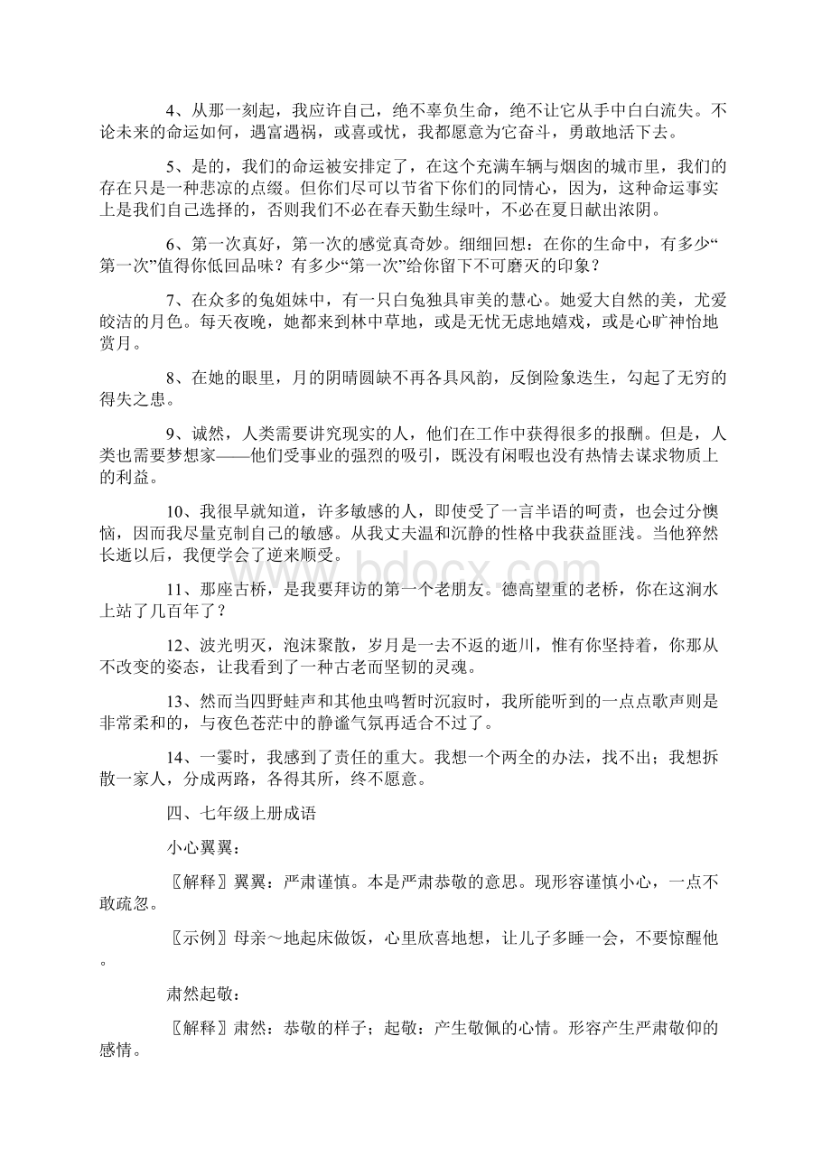 七年级上语文复习资料字词专题训练.docx_第3页