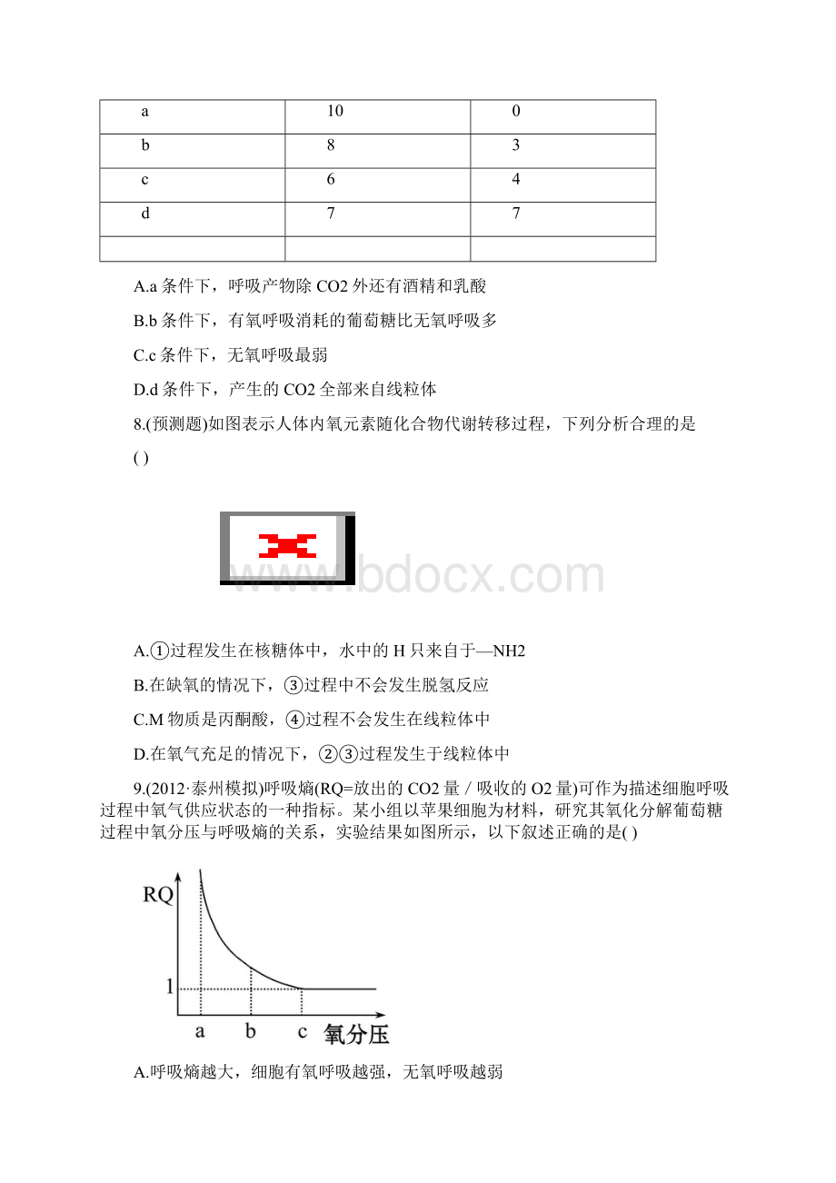 学年高中生物 143细胞呼吸课时提能演练 苏教版必修1 docWord格式文档下载.docx_第3页