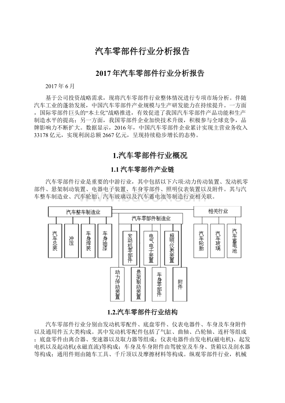 汽车零部件行业分析报告文档格式.docx_第1页