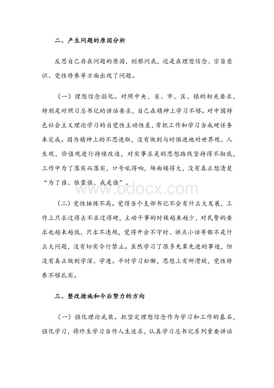 多篇2021年公安支部书记政法系统教育整顿对照检查材料大汇编Word下载.docx_第3页