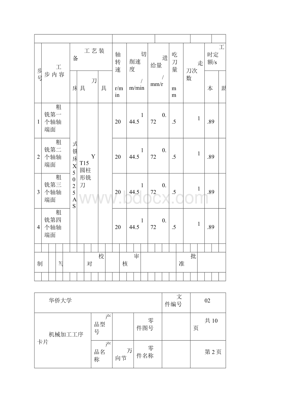 万向节十字轴工艺卡.docx_第2页