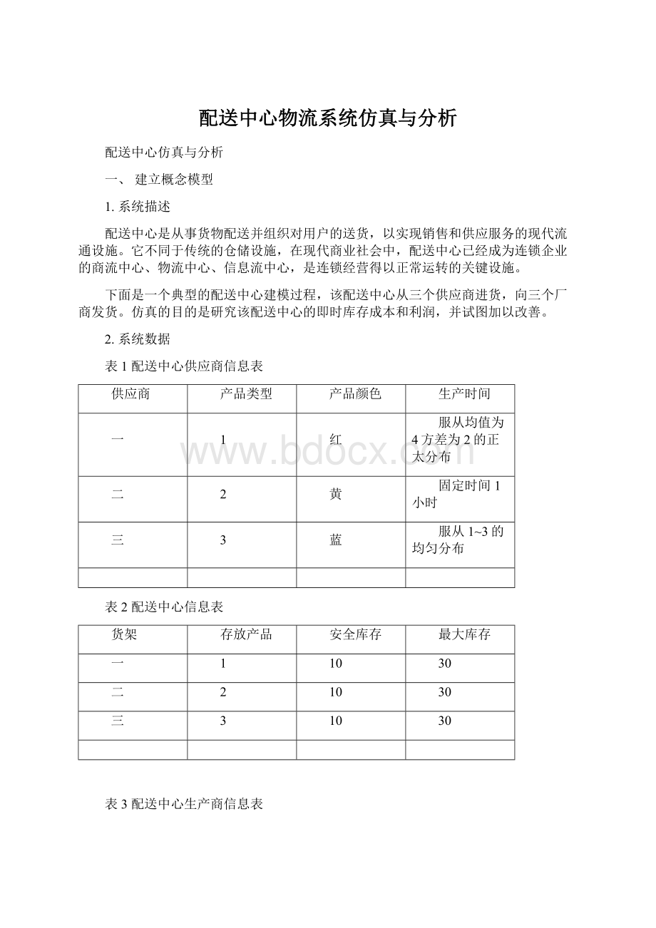 配送中心物流系统仿真与分析Word文档下载推荐.docx