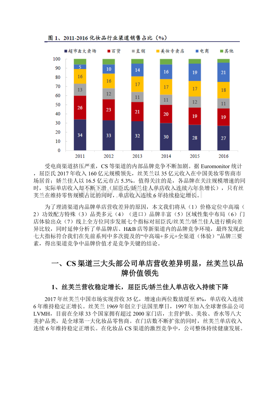 化妆品渠道竞争品牌价值分析报告Word格式.docx_第3页