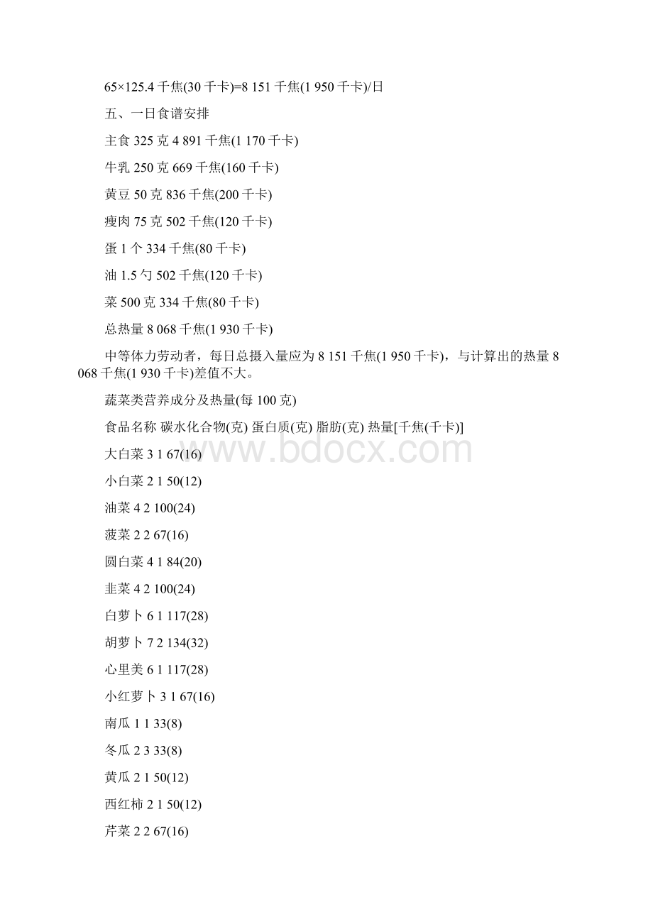 最新糖尿病饮食计算Word文档下载推荐.docx_第2页