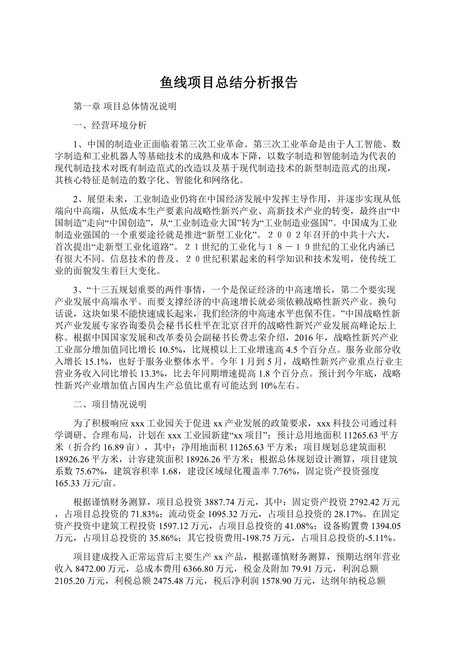 鱼线项目总结分析报告.docx_第1页