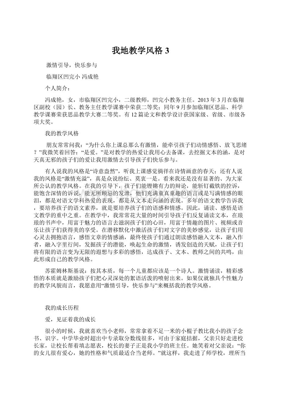 我地教学风格3Word文档下载推荐.docx_第1页