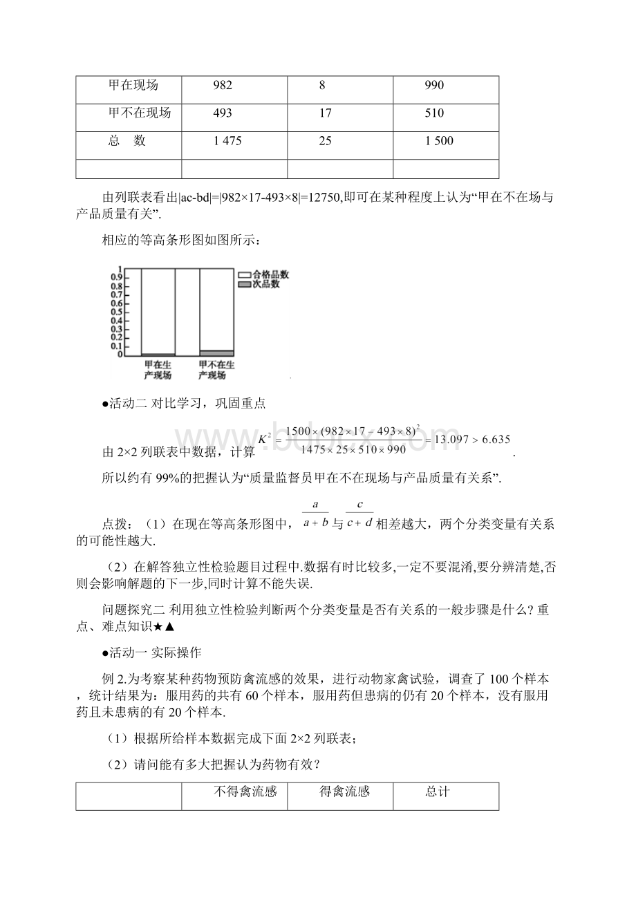 人教版高中数学选修2332《独立性检验的基本思想及其初步应用第3课时》教学设计Word文件下载.docx_第3页