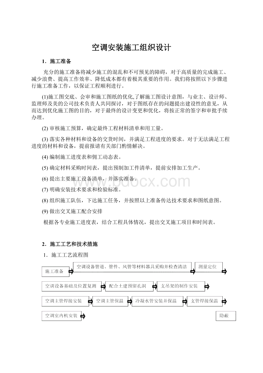 空调安装施工组织设计.docx_第1页