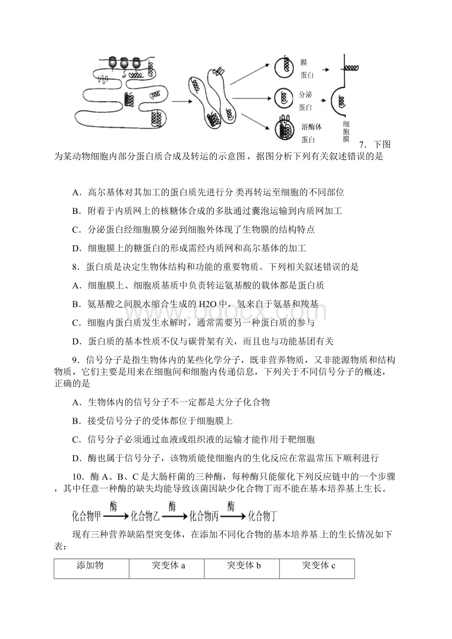 高三生物上学期第一次月考试题.docx_第3页