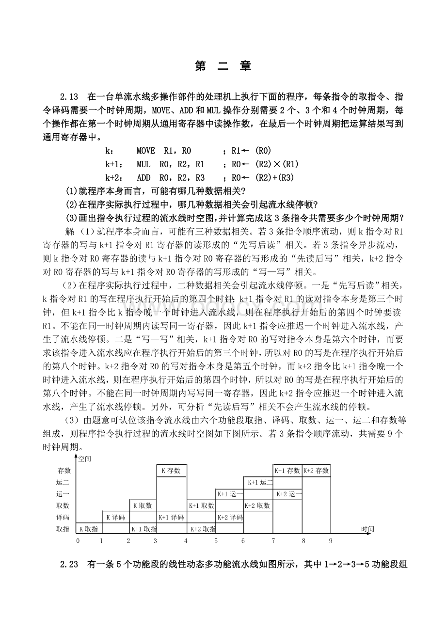 计算机体系结构第二章练习题参考解答.doc