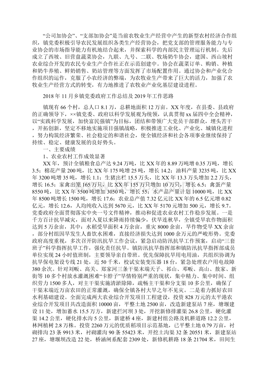 乡镇党委基层组织建设工作总结范文与乡镇党委政府工作总结及工作思路汇编docWord文档下载推荐.docx_第3页