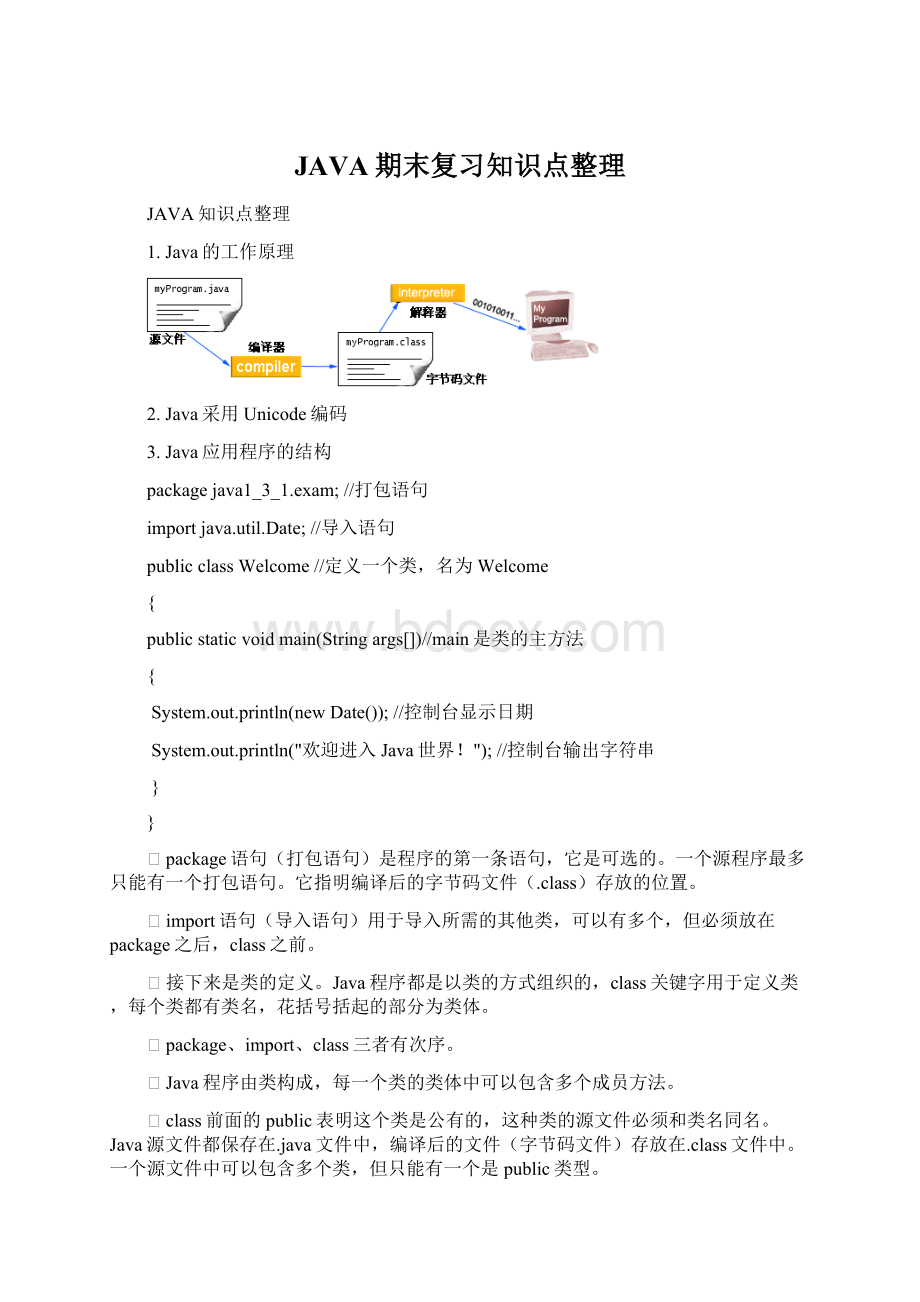 JAVA期末复习知识点整理Word文档下载推荐.docx_第1页