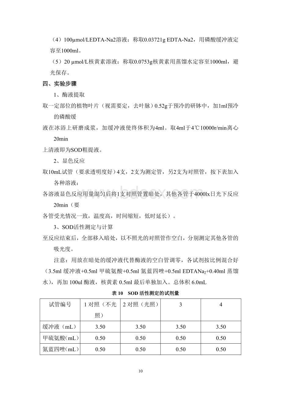 氮蓝四唑(NBT)法测定超氧化物歧化酶(SOD)活性文档格式.doc_第2页