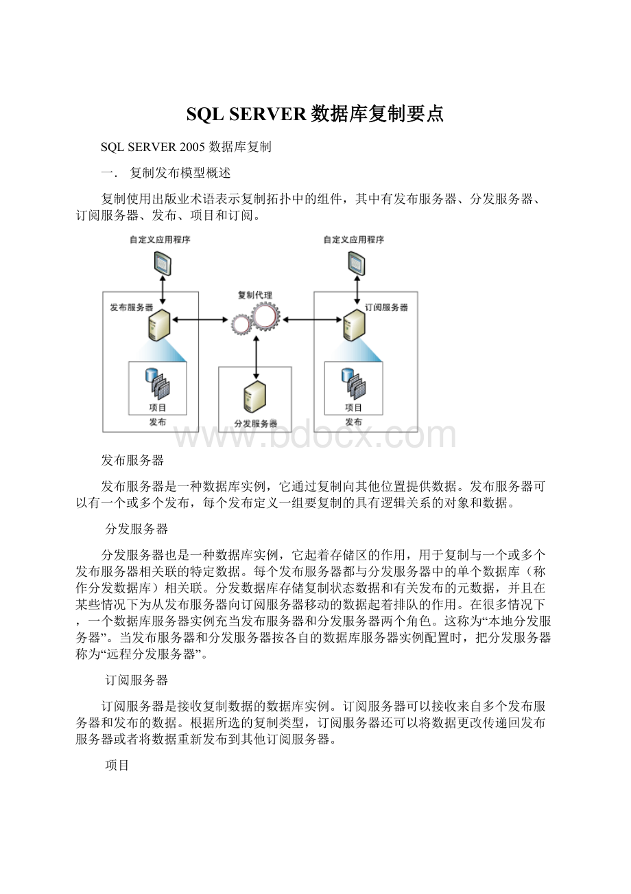 SQL SERVER数据库复制要点.docx