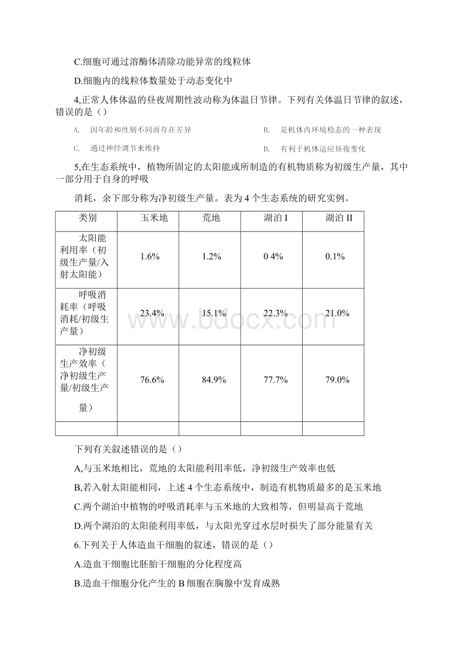 高考海南卷生物试题及答案docxWord下载.docx_第2页