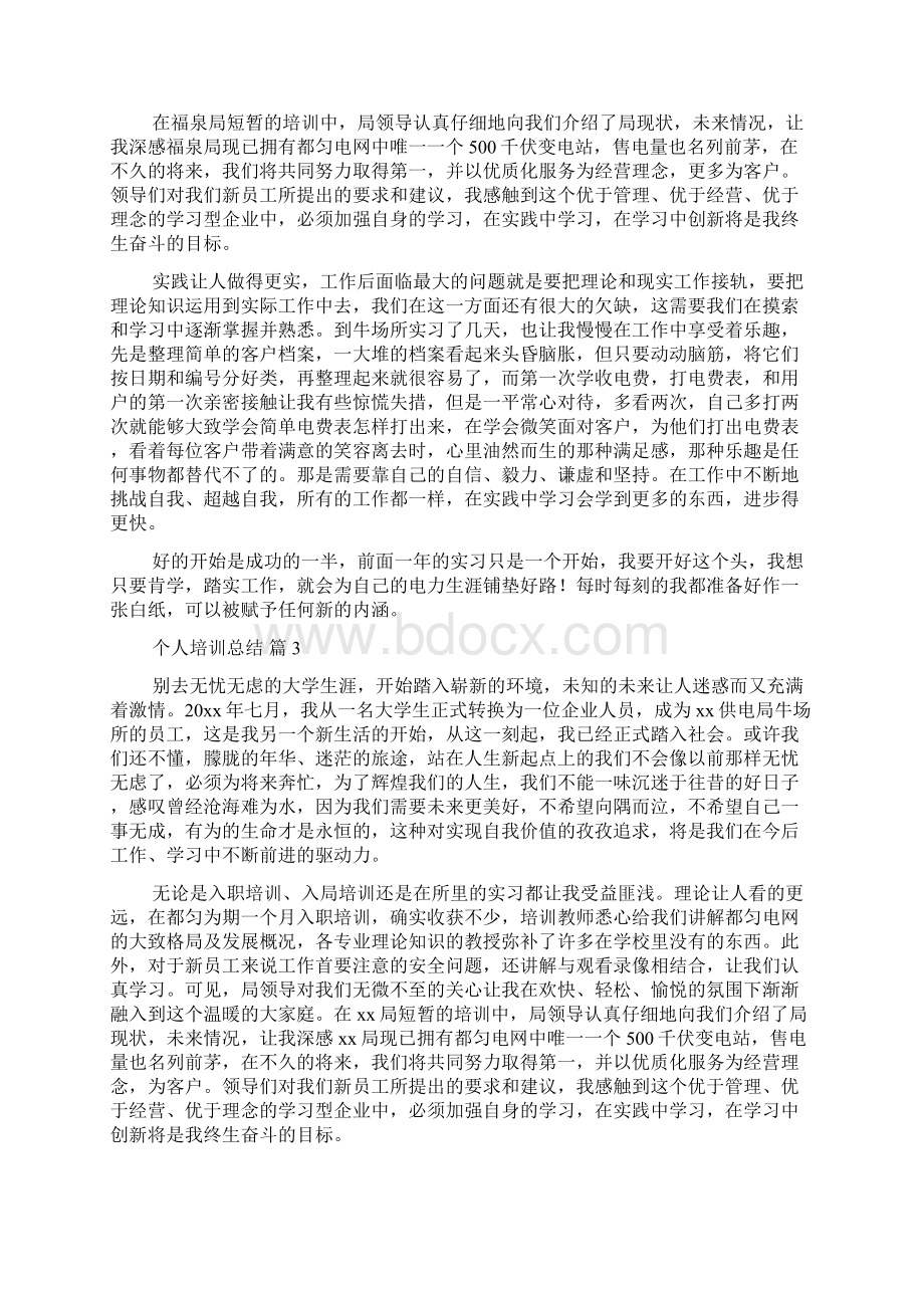 关于个人培训总结合集八篇.docx_第3页