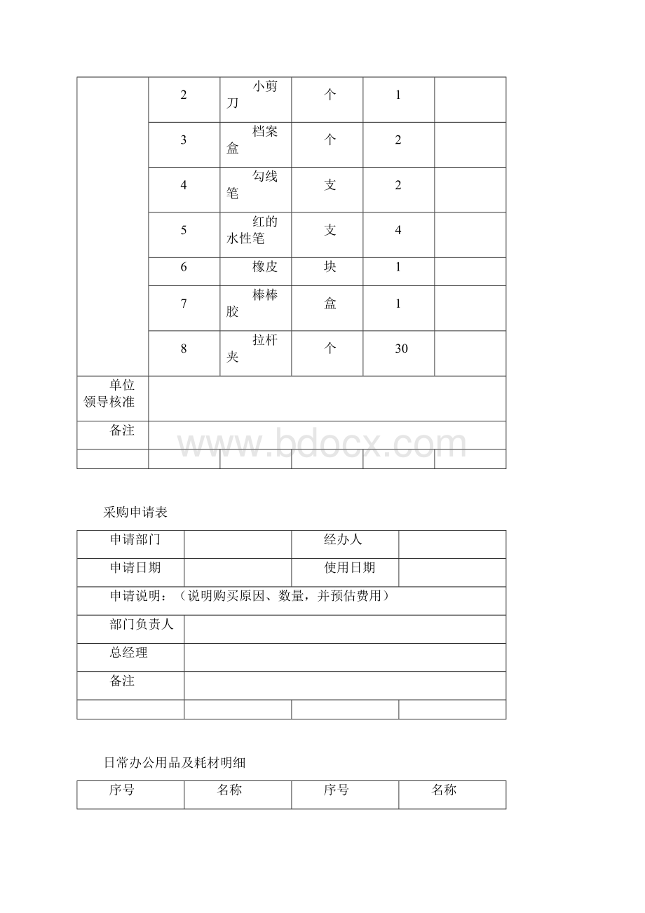 日常办公用品及耗材采购单表格全集文档.docx_第2页