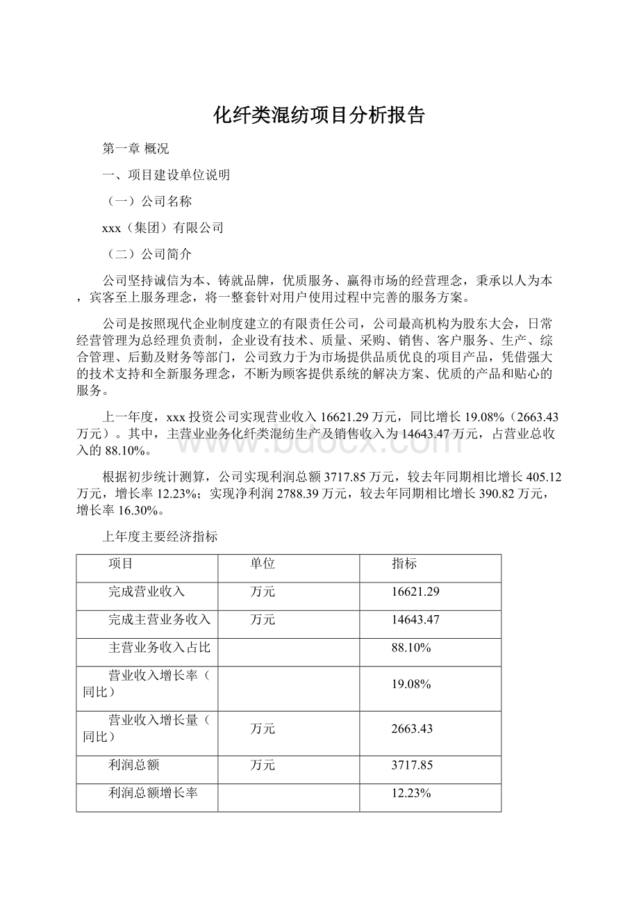 化纤类混纺项目分析报告Word格式.docx