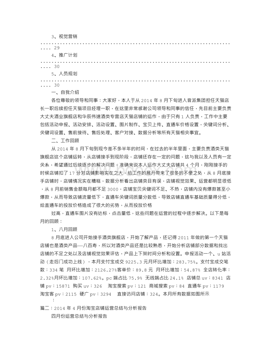 淘宝运营工作报告Word下载.doc_第2页