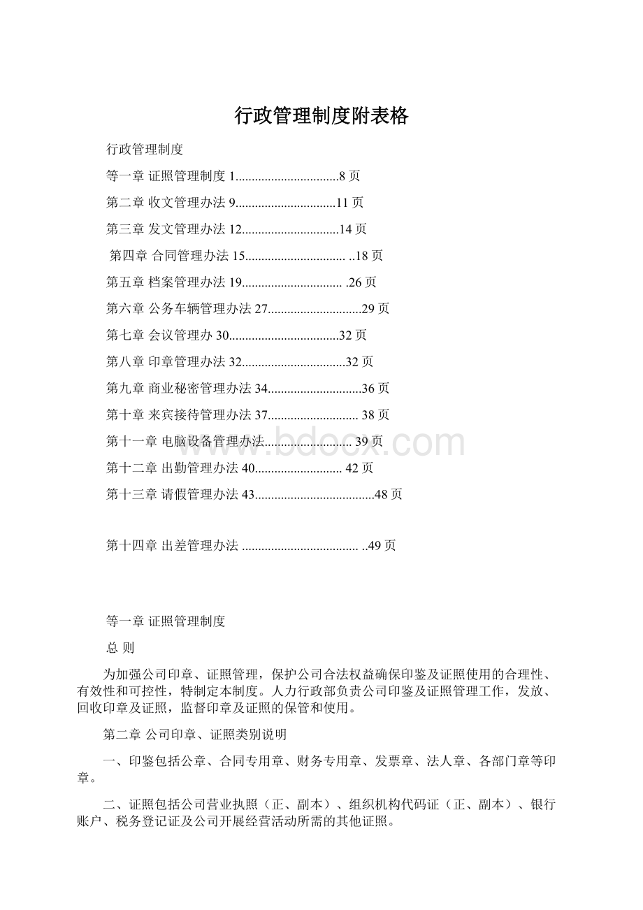 行政管理制度附表格Word文档下载推荐.docx