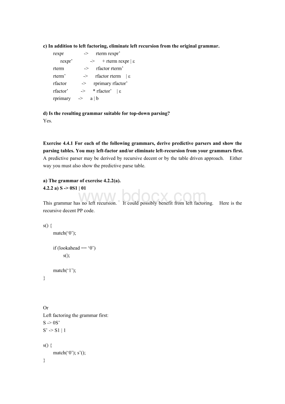 编译原理龙书课后部分答案(英文版).doc_第2页