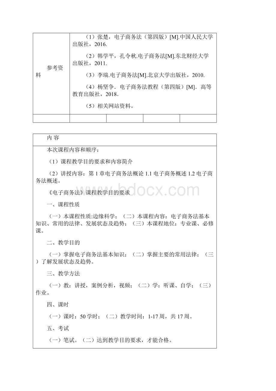 电子商务法法律法规与案例分析 教案文档格式.docx_第2页