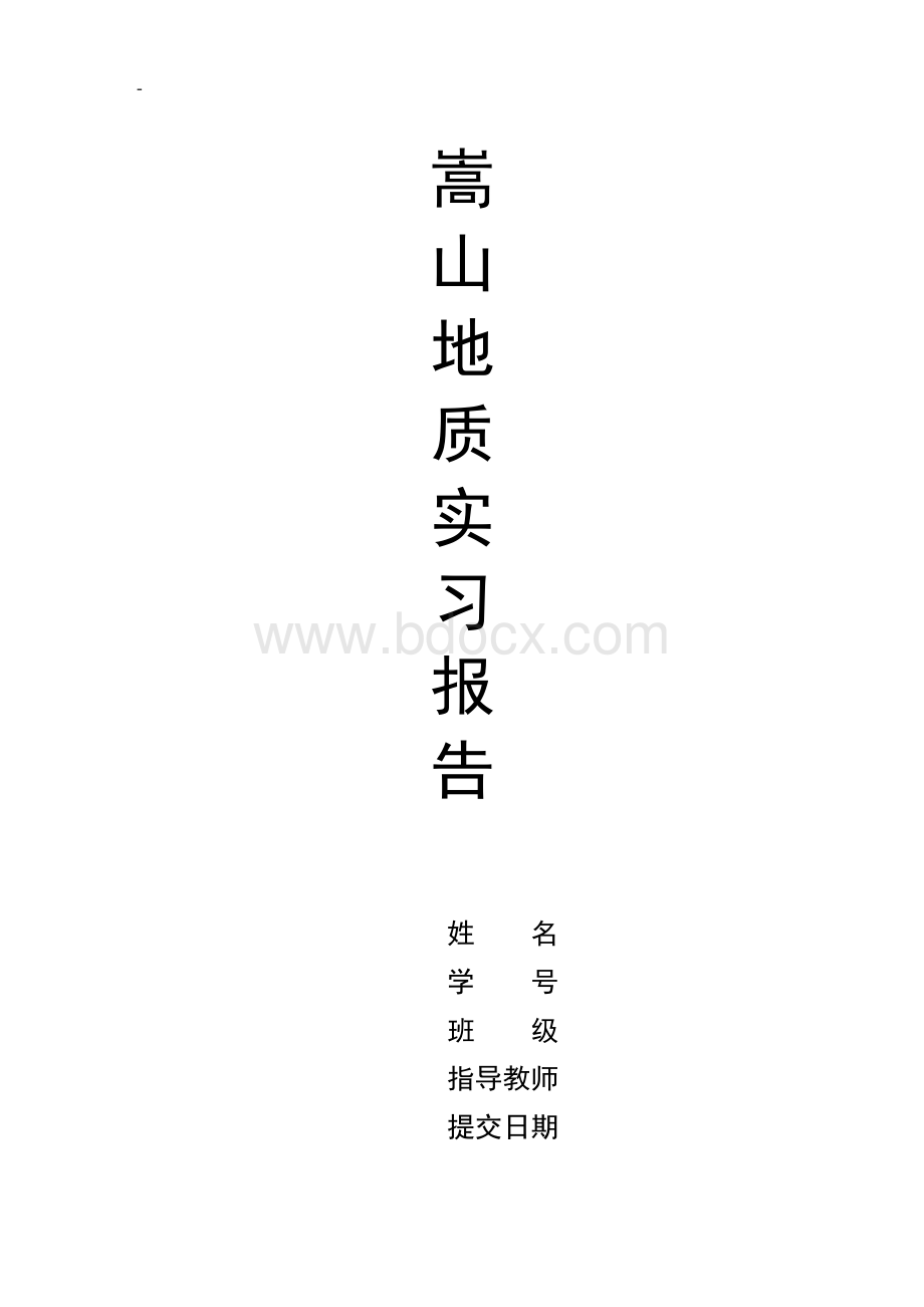 嵩山实习报告Word格式.doc