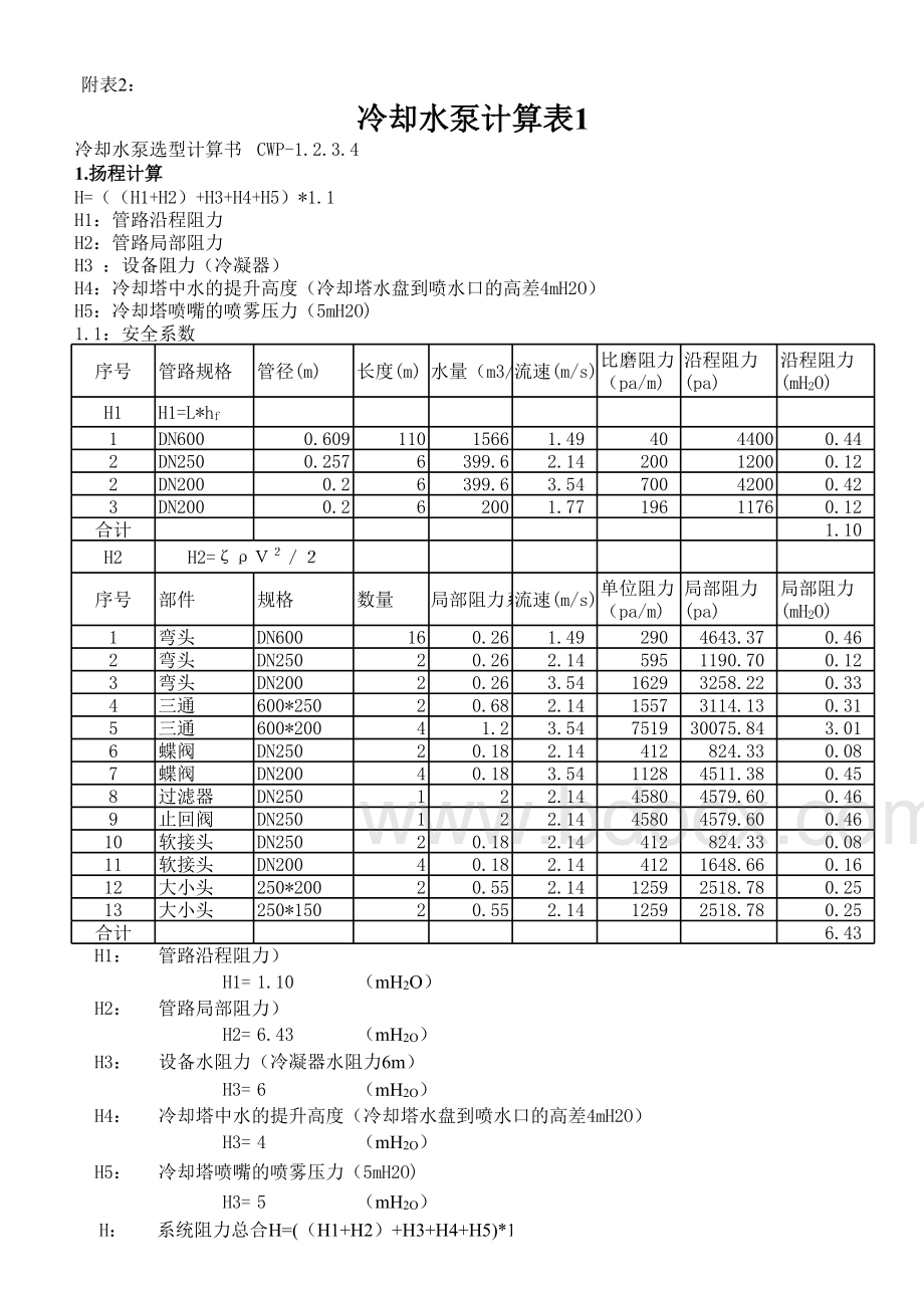 水泵计算选型表p表格文件下载.xls_第3页