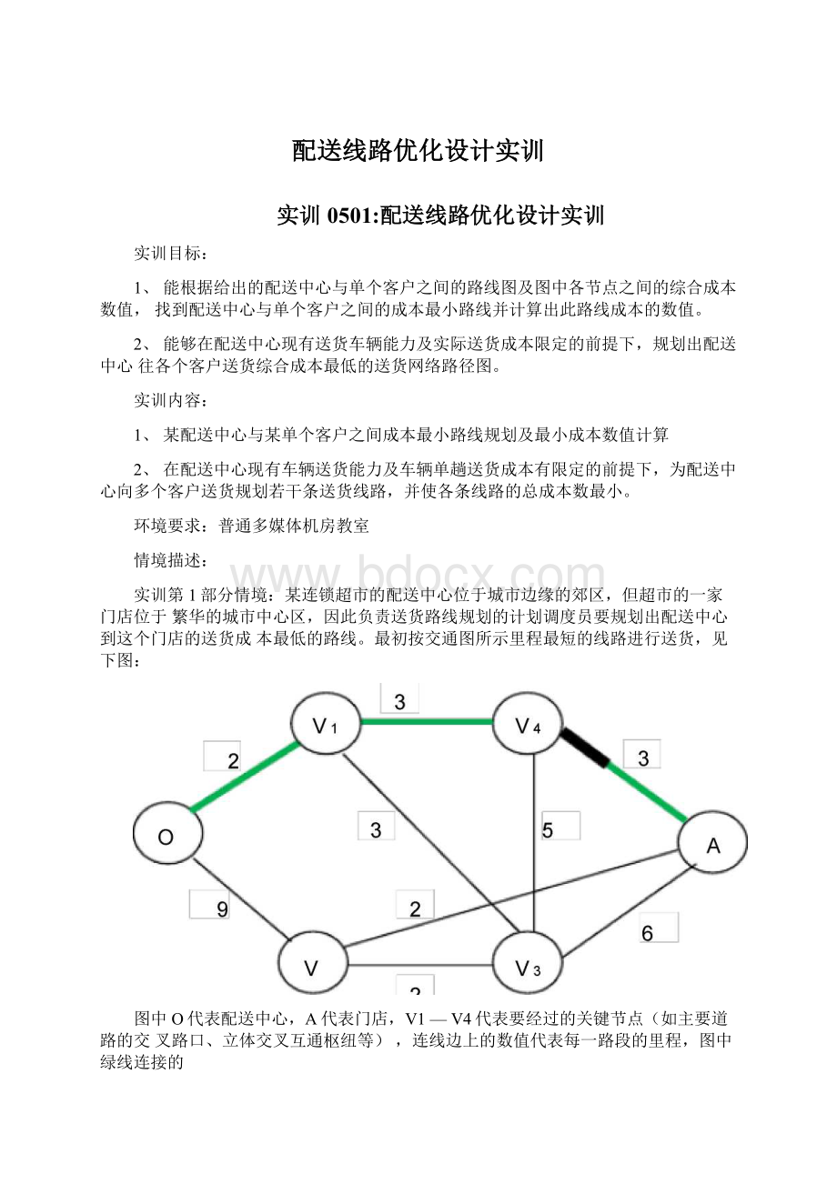 配送线路优化设计实训Word下载.docx