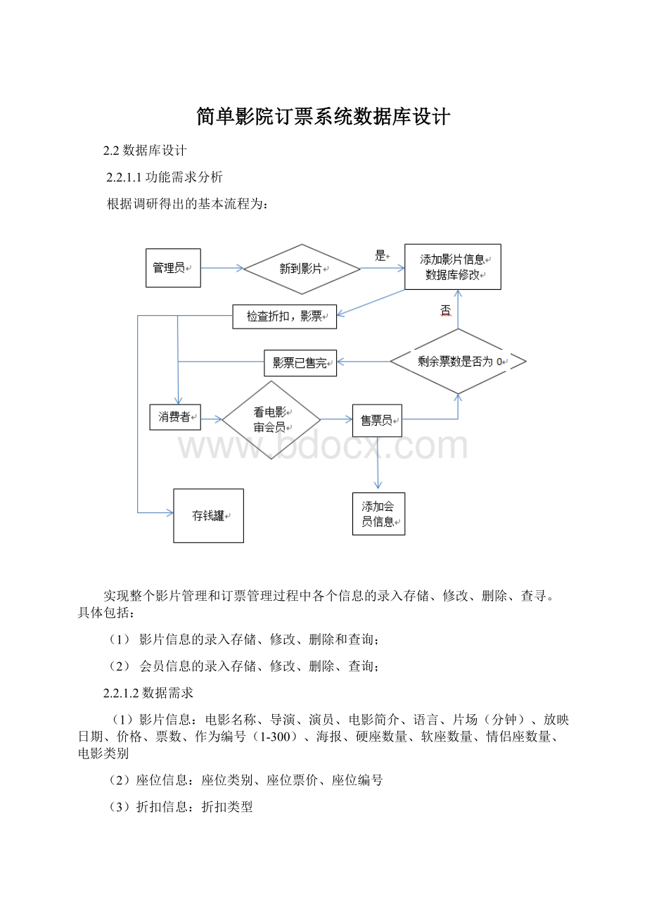 简单影院订票系统数据库设计.docx