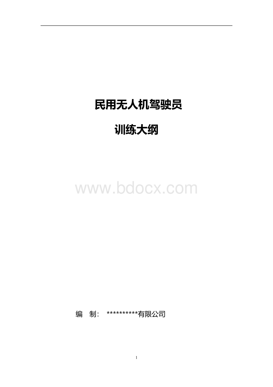 民用无人机驾驶员-训练大纲(2020).docx