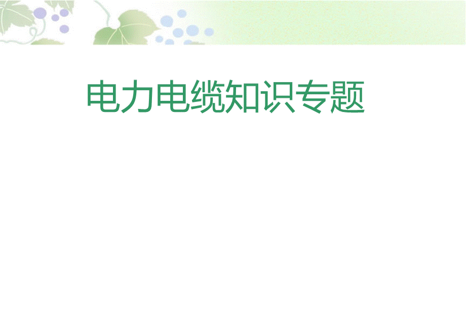 电力电缆知识专题.ppt_第1页