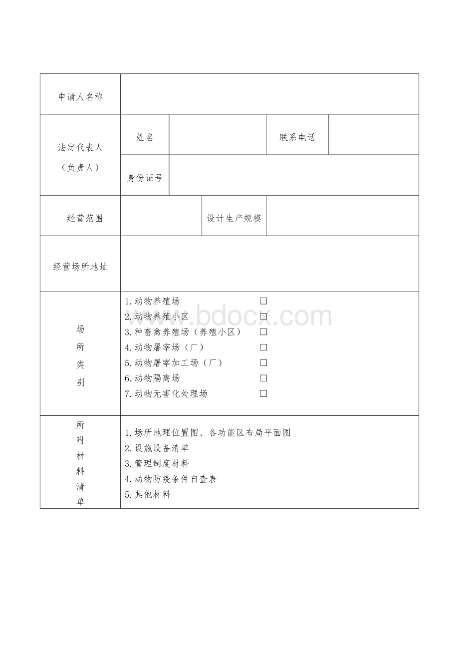 动物防疫条件合格证申请表等表格(DOC)Word文件下载.doc_第3页