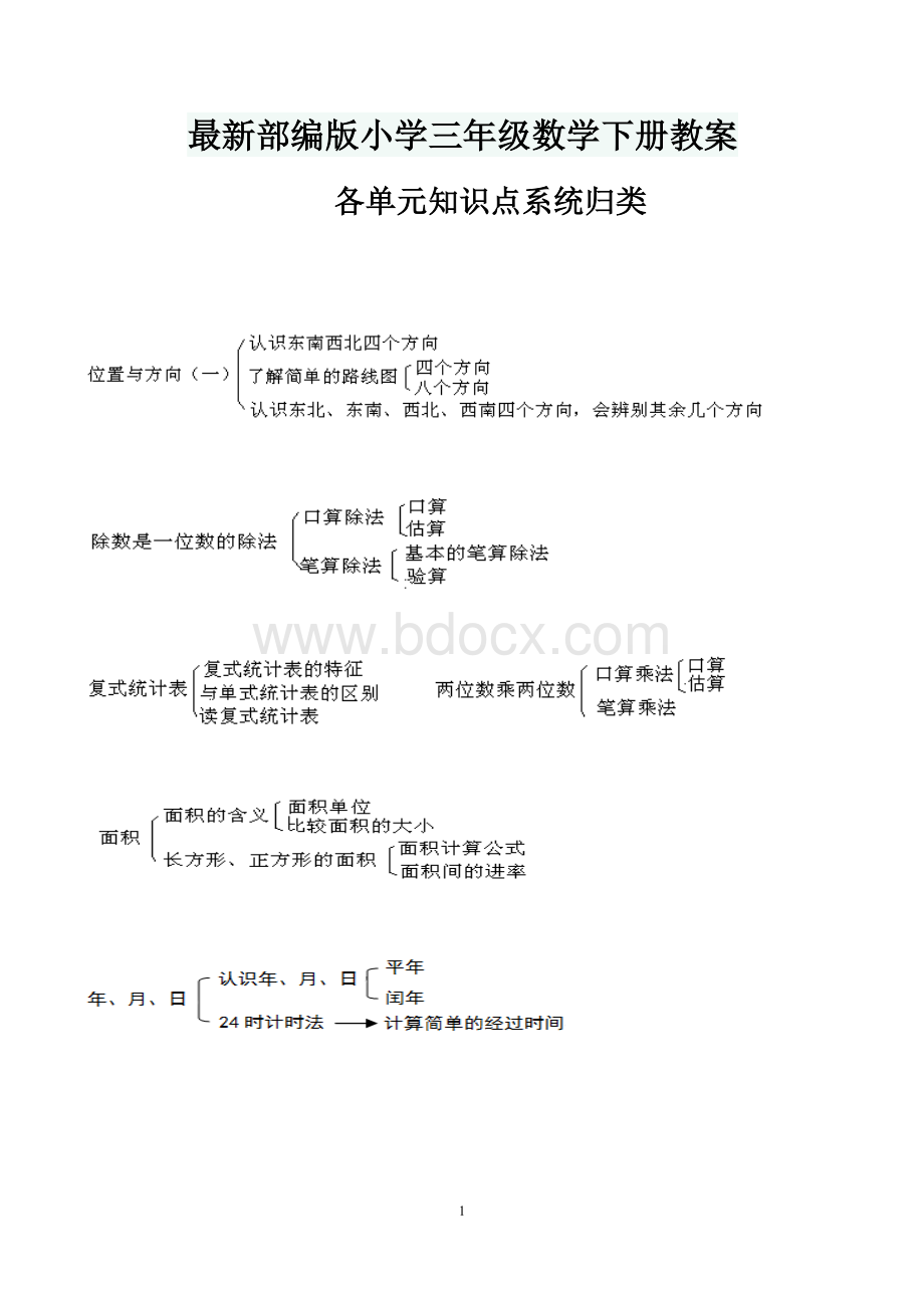 最新部编版小学三年级数学下册教案.docx_第1页