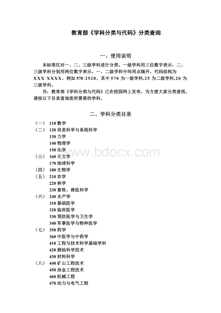 教育部学科分类与代码分类查询.doc