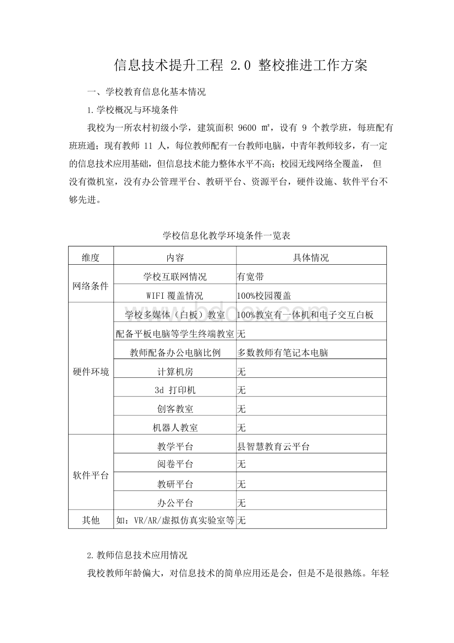 信息技术提升工程2.0整校推进工作方案Word文件下载.docx